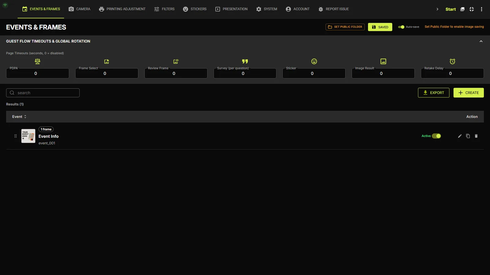 Guest flow timeouts bar expanded